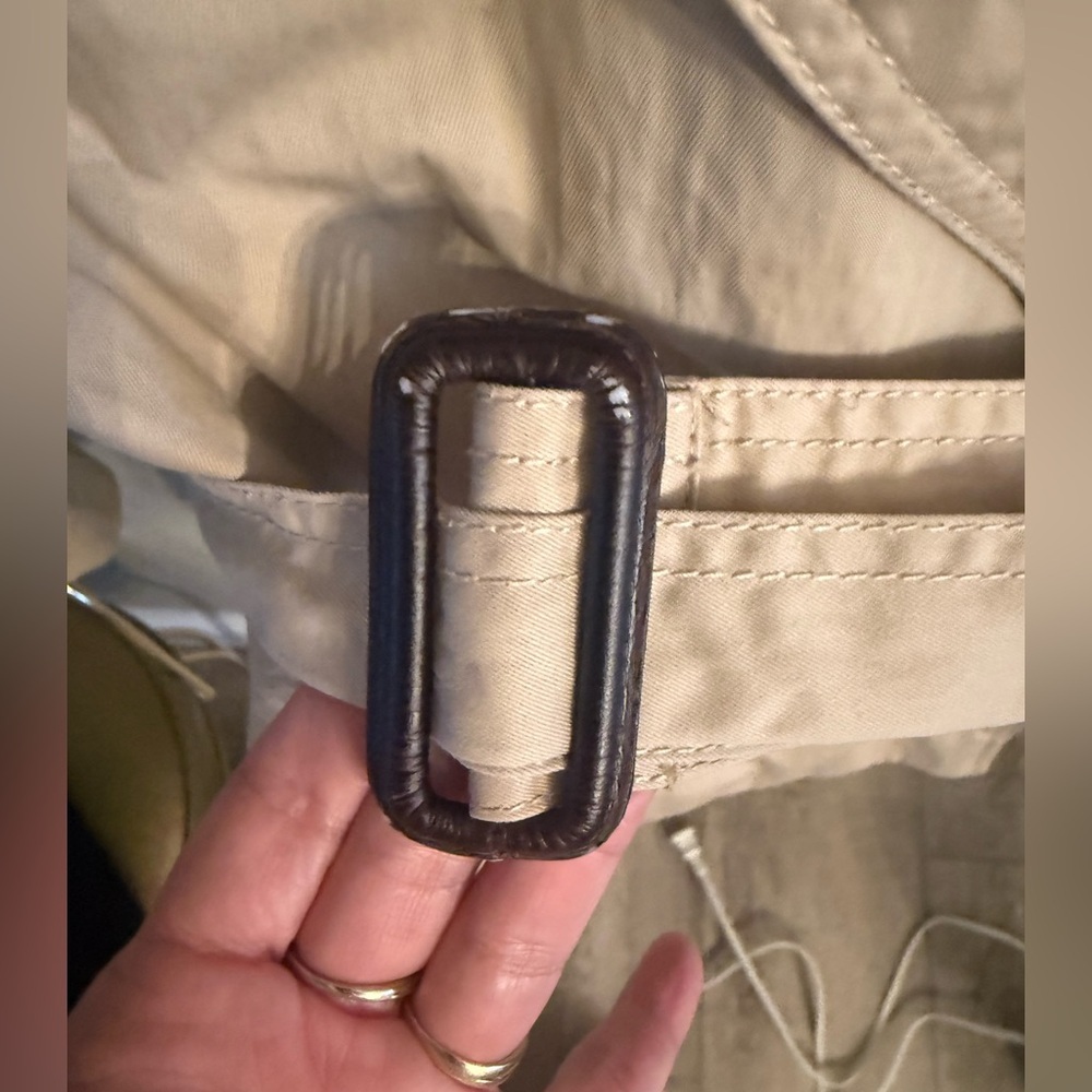 Massimo Dutti Open Trench Coat Tan Size Large - Picture 5 of 11